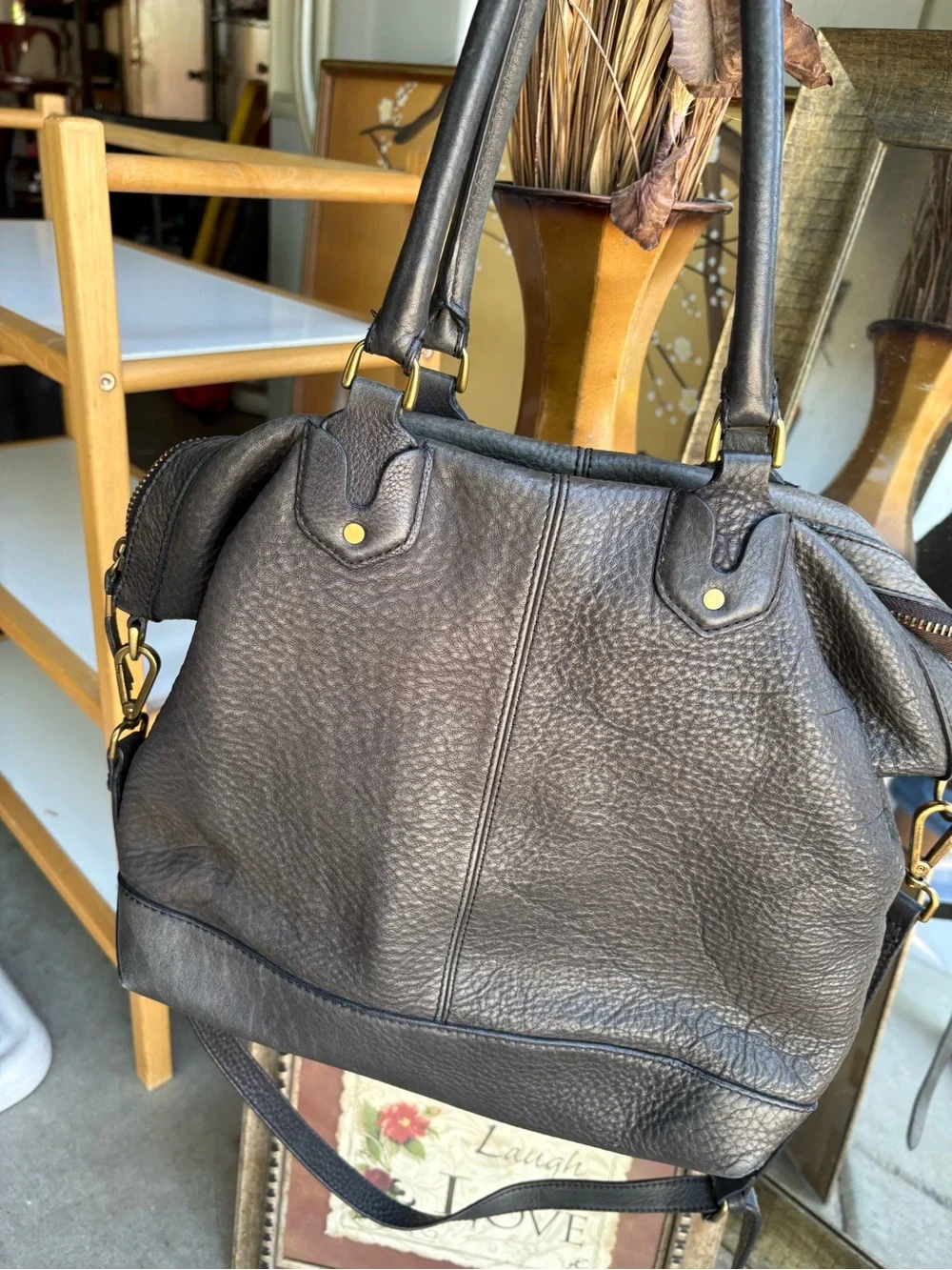 Madewell Black Pebbled Leather Satchel with Removable Strap - Picture 5 of 6